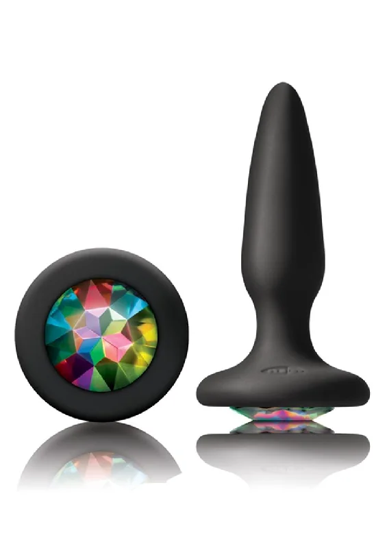 cock ring fine style-Glams Mini Silicone Butt Plug Rainbow Gem