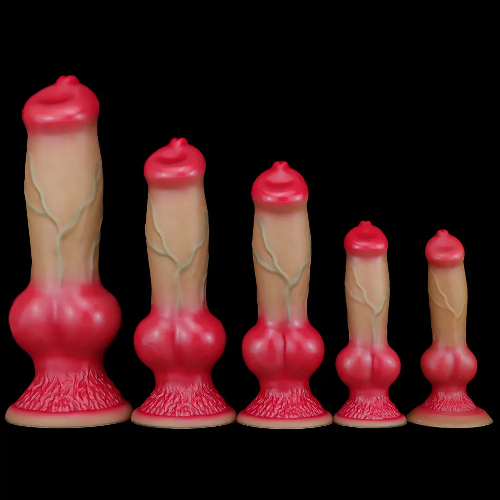 anal toys with soft case-Soft Silicone Animal Dildo Wolf Dog Dildo Sex Toys for Women Men Masturbators Anal Butt Plug Fake Penis Faloimetor for Women