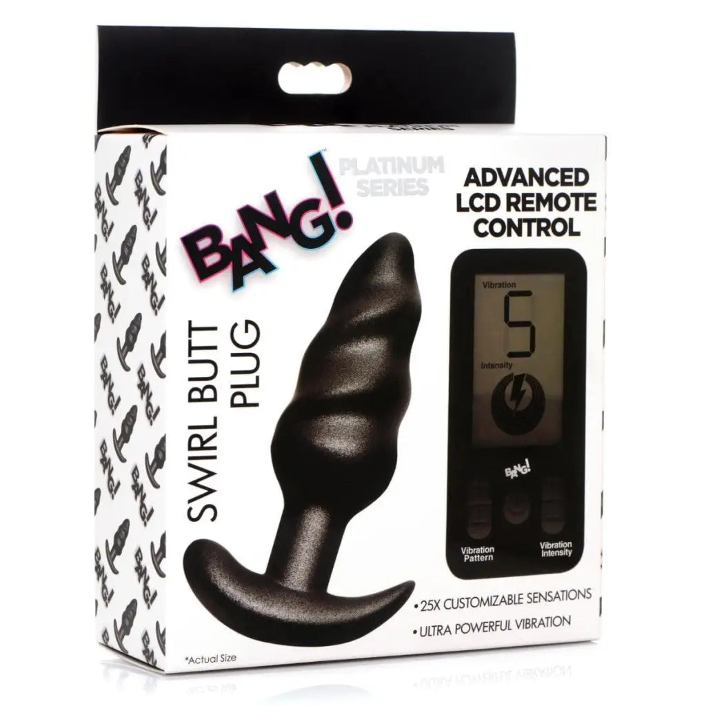 cock ring peak fit-BANG! 25x Vibrating Silicone Swirl Plug With Remote Control