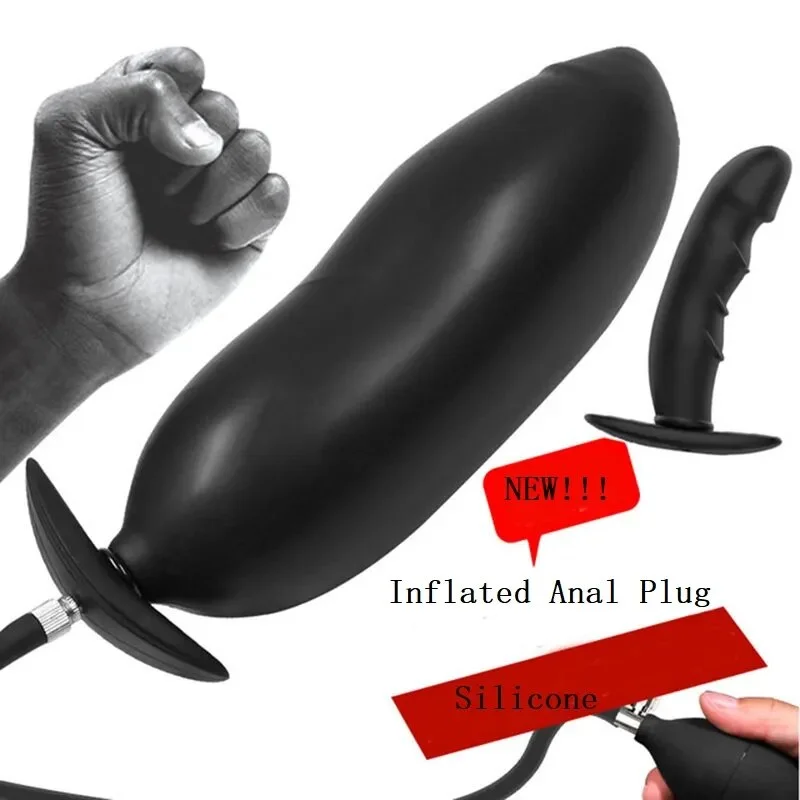 anal toys with faint hum-New Trend Inflated Super Big Anal Plug Dildo Pump Butt Plug Anal Dilator Prostate Massage Sex Toys For Women Men Go Out Anal Toy